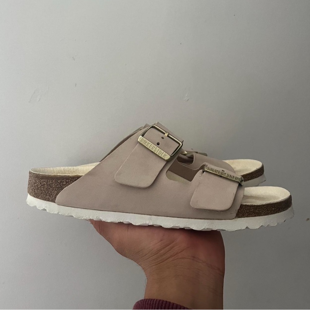 NIB Birkenstock Arizona Nubuck Leather Sandal Size 38 W’s 7-  M’s 5